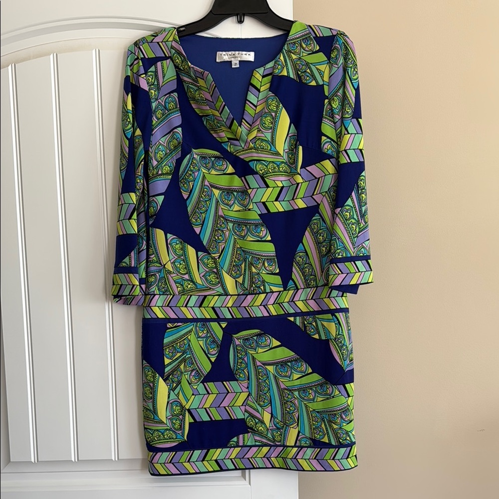 TRINA TURK Colorful Patterned Dress Size 2